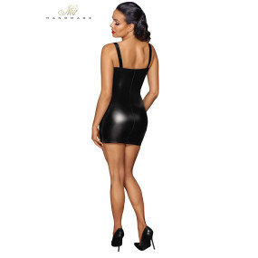 Mini robe zippée wetlook et dentelle F254