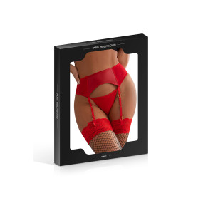 Porte-jarretelles wetlook avec string rouge