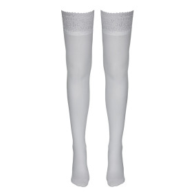 Bas autofixants blanc - Cotelli Legwear