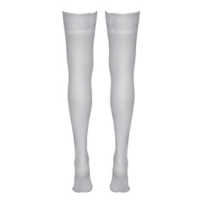 Bas autofixants blanc - Cotelli Legwear