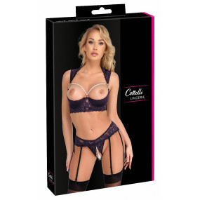 Ensemble lingerie ouverte violet - Cotelli Lingerie